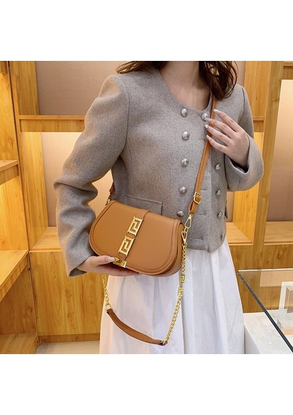 Kadınlar Için Sınır Ötesi Çantalar 2024 Yeni Stil Basit Moda Şeker Rengi Tek Omuz Crossbody Çanta Doku Batı Tarzı Eyer Çantası (Yurt Dışından)