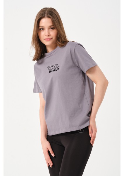Kadın I Don`t Do Normal Yazı Baskı Detaylı Rahat Kesim T-Shirt