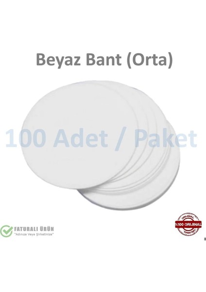 Laboratuvar Filtre Kağıdı 125 mm Nitel Beyaz Bant Orta Hız 100 Adetlik Paket