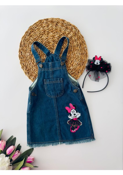 Taçlı Mnn Kız Çocuk kot jile - Lacivert