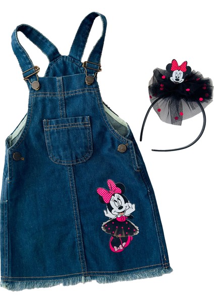 Taçlı Mnn Kız Çocuk kot jile - Lacivert modelleri