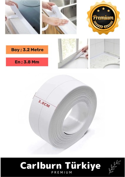 Premium Su Geçirmez Sızdırmaz Dayanıklı Lavabo Pvc Yağ Kenar Küf Önleyici 3.2m 3 Adet Izolasyon Bant fırsatları