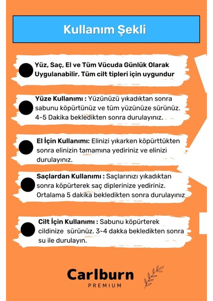 Doğal Güzel Kokulu El Yüz Saç Vücut Cilt 5'Li Zerdeçal Ekstraktı Sabun