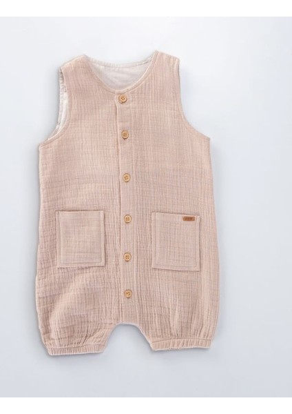 Unisex Bebek Muslin Kumaş Tulum