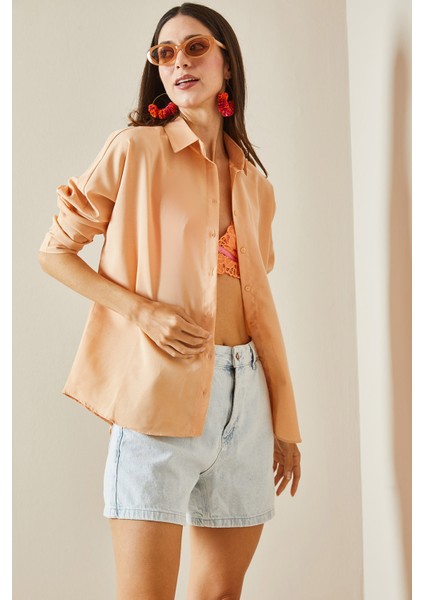 Pudra Polo Yaka Basıc Viskon Gömlek 5YXK2-48542-50 fiyatları