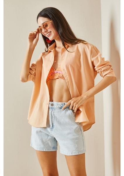 Pudra Polo Yaka Basıc Viskon Gömlek 5YXK2-48542-50 modelleri