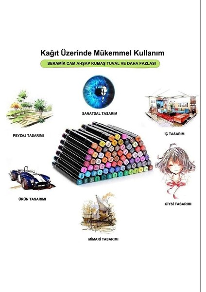 Numune Market Suhvee 36'lı Çift Taraflı Art Marker Keçeli Kalem Seti Hediye Çantalı