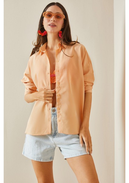 Pudra Polo Yaka Basıc Viskon Gömlek 5YXK2-48542-50 fırsatları