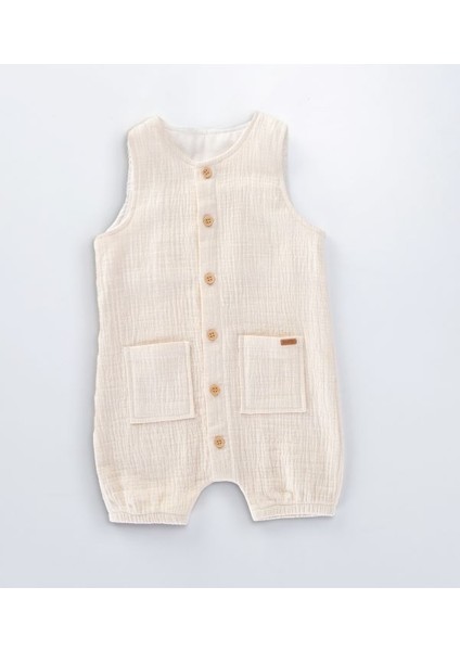 Unisex Bebek Muslin Kumaş Tulum