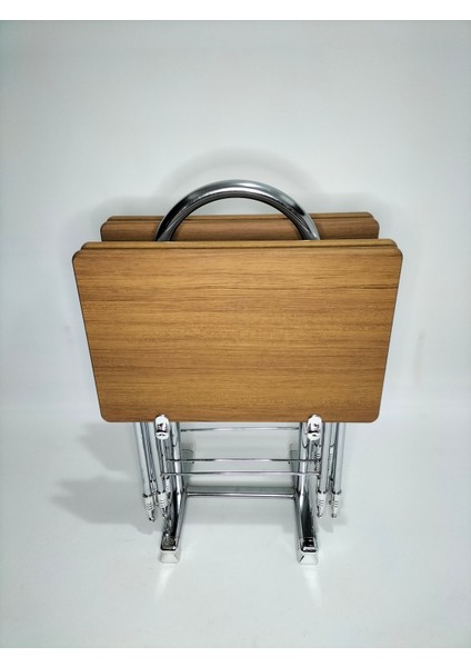 Çanta Zigon Sehpa, 4'lü Sehpa, Zigon Sehpa, Servis Sehpası, Mdf Mebran Sehpa, Katlanır Sehpa, Krom