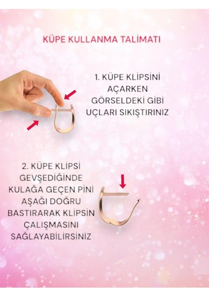 925 Ayar Gümüş Yakut Taşlı Rose Oval Çocuk Küpesi