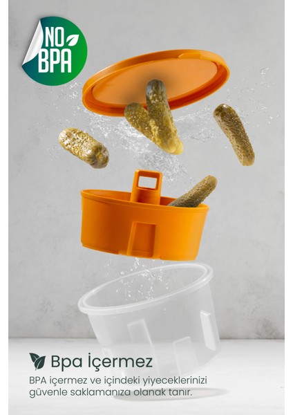 3lü Renkli Sunumluk Zeytin Turşu Peynir Çok Amaçlı Süzgeçli Saklama Kabı Seti indirimleri