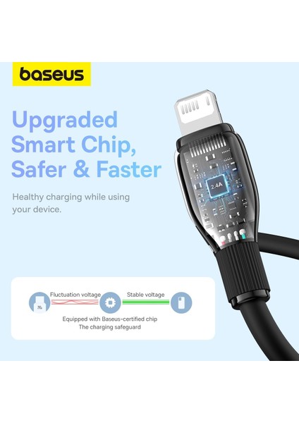 Pudding Serisi Usb To iPhone uyumlu Lightning USB iPhone Uyumlu 2.4 Amper Hızlı Şarj ve Data Aktarım Kablosu iPhone 14 , 13 ,12 11 ,x , 7 , 8 , 6 uyumlu SİYAH