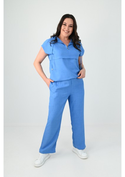 Kadın Büyük Beden Kolsuz Alt-Üst Takım 8069-25