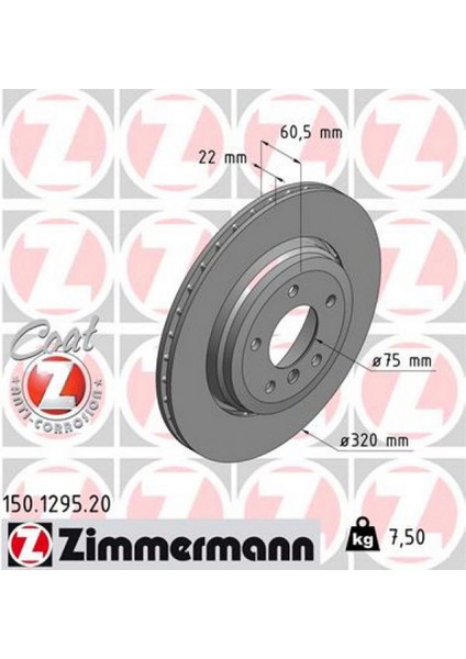 Fren Diski Arka Bmw E46 Z4 E85 E86 Havali Kaplamali 18051