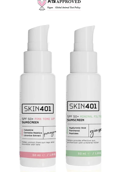 SKIN401 Renk Eşitleyici ve Mineral Filtreli Güneş Kremi Seti