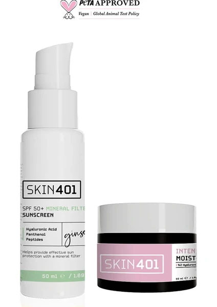 SKIN401 Yoğun Nemlendirici ve Mineral Filtreli Güneş Kremi Seti