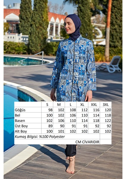 Paraşüt Tam Kapalı Tesettür Mayo R4604 Saliha