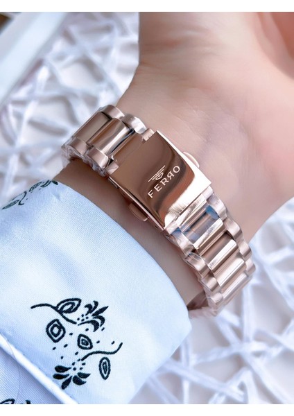 Rose Gold Renk 3 Atm Suya Dayanıklı Çelik Kordon Özel Tasarım Kadın Kol Saati BFL21263AWT-C fiyatları