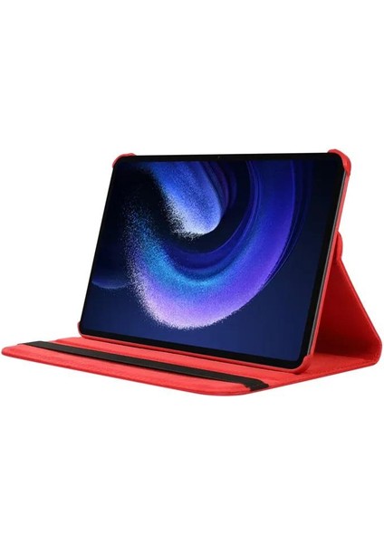 Xiaomi Mi Pad 6 Kılıf 360 Dönerli Standlı Kapaklı+ Temperli Cam Ekran Koruyucu