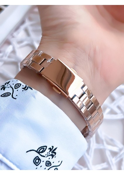 Rose Gold Renk 3 Atm Suya Dayanıklı Çelik Kordon Özel Tasarım Kadın Kol Saati BF21099AWT-C modelleri