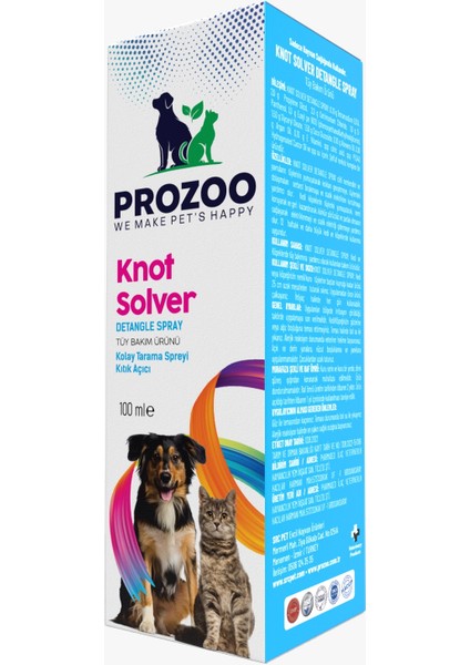 Kedi & Köpek Kolay Tarama Spreyi, Kıtık Açıcı Sprey 100 ml