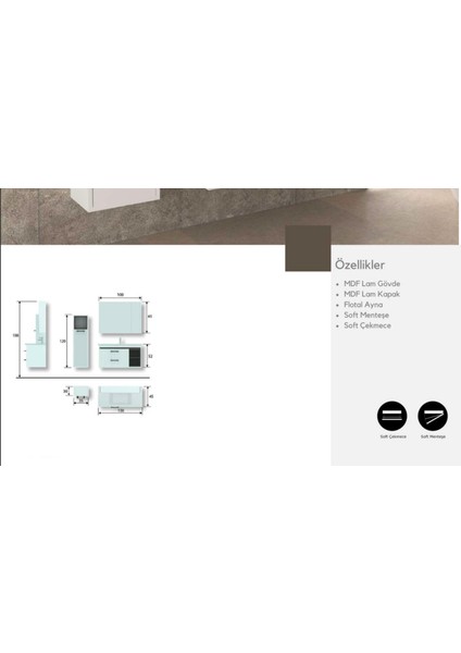 İpek 100 cm Banyo Dolabı Boy Dolabı Dahil fiyatları