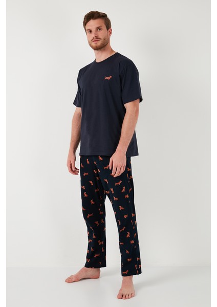 Pamuklu Regular Fit Kısa Kollu Pijama Takımı Erkek Pijama Takımı 6572012 modelleri