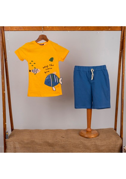 Erkek Çocuk Balina Desenli Tişört Şort 2 Li Takım fiyatları