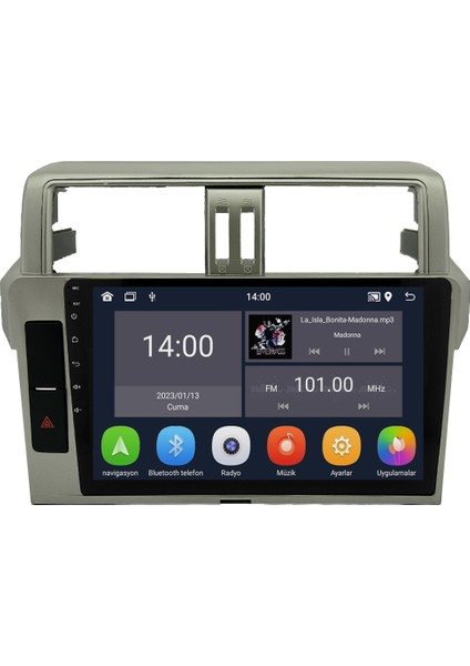 Toyota Prado (2014-2019) Android 14 Multimedya Carplay 10 Inch 4 GB Ram / 64 GB Hafıza CRV-4555XD