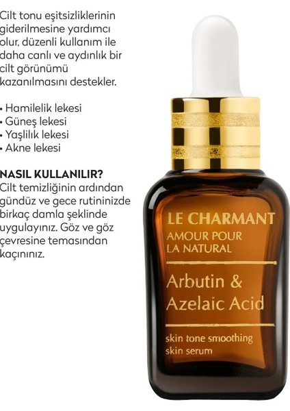 Leke Ve Akne Gidermeye Yardımcı Cilt Serumu 30 Ml Arbutin + Azelaik Asit Serum