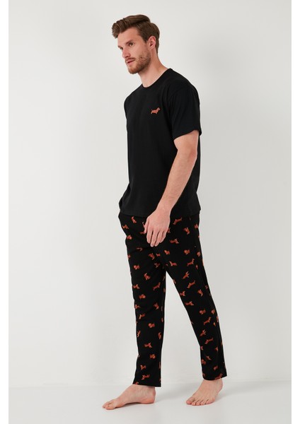 Pamuklu Regular Fit Kısa Kollu Pijama Takımı Erkek Pijama Takımı 6572012 modelleri