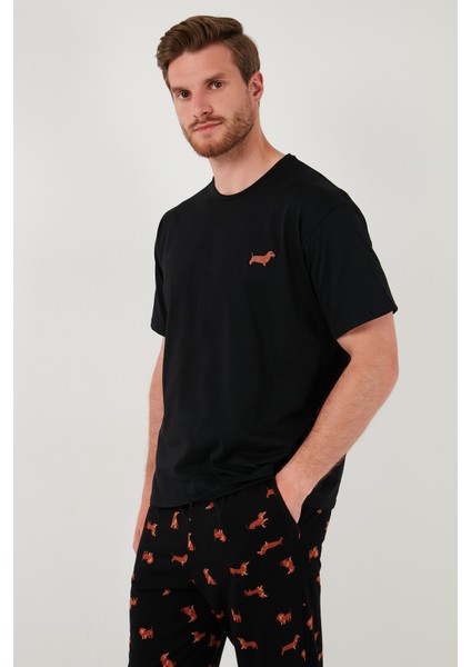 Pamuklu Regular Fit Kısa Kollu Pijama Takımı Erkek Pijama Takımı 6572012 fırsatları