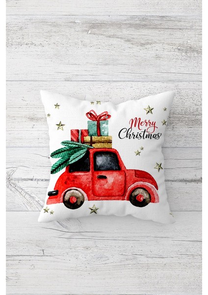 Noel Baba Merry Christmas Yılbaşı Gizli Fermuarlı Kırlent Kılıfı Koltuk Yastık Kılıfı TAKIM(4ADET) modelleri