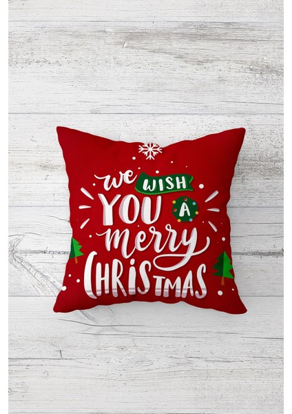 Noel Baba Merry Christmas Yılbaşı Gizli Fermuarlı Kırlent Kılıfı Koltuk Yastık Kılıfı TAKIM(4ADET) fırsatları