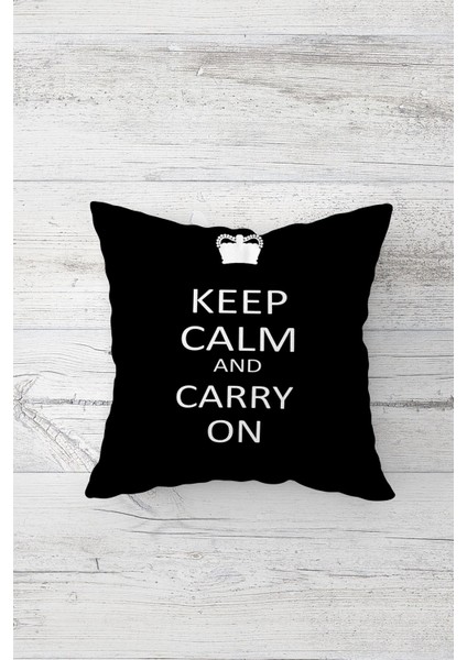 Keep Calm And Carry On Believe Yazı Gizli Fermuarlı Kırlent Kılıfı Koltuk Yastık Kılıfı TAKIM(4ADET) fırsatları
