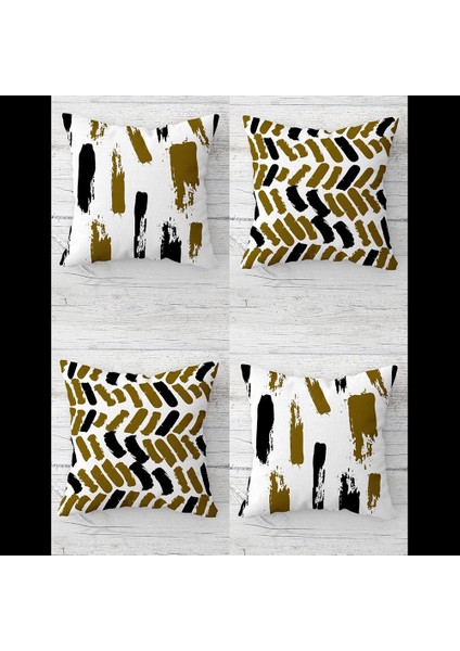 Batik Desenli Renk Geçişli Gizli Fermuarlı Kırlent Kılıfı Koltuk Yastık Kılıfı TAKIM(4ADET)