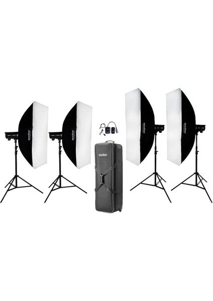 DP800 Iıı V / DP400 Iıı V 4'lü Paraflaş Kit (Led Model Lambalı)