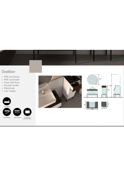 Dublin 80 cm Banyo Dolabı fiyatları