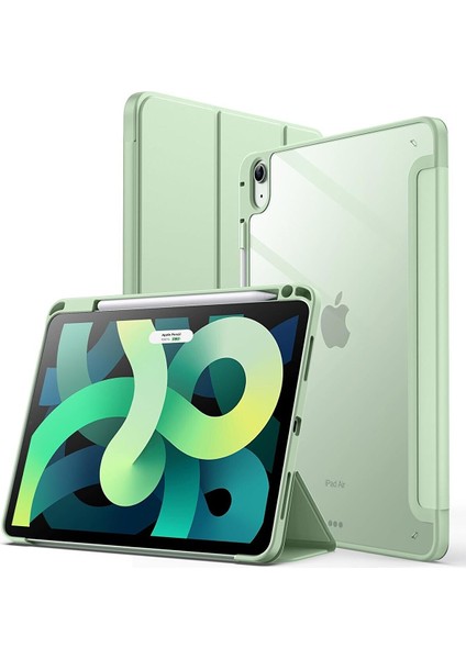 M.tk moveteck Ipad Air 6. Nesil 11" Uyumlu Tablet Kılıf Kalem Bölmeli Standlı Uyku Modlu Yumuşak Silikon Arka Şeffaf Mika