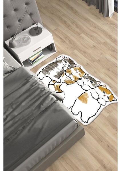 Özel Tasarım, Yıkanabilir, Kaymaz Tabanlı, Lazer Kesim Hayvan Figürlu Çocuk Oda Halısı Woobtny0680 modelleri