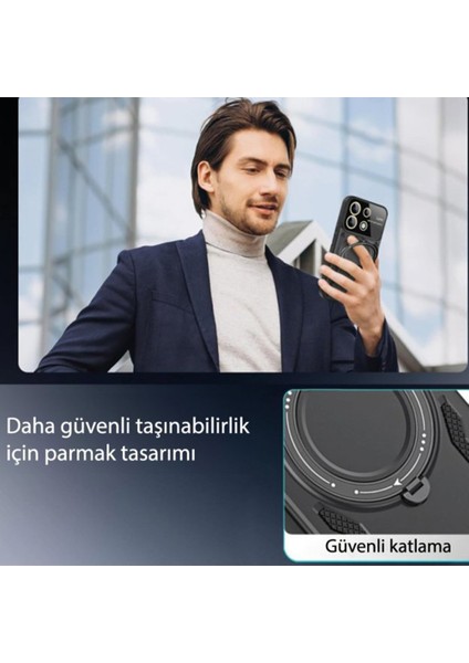 Xiaomi Mi 13T / Mi 13T Pro Kılıf Magsafe Mıknatıslı Stand Özellikli Kamera ve Lens Korumalı Kapak