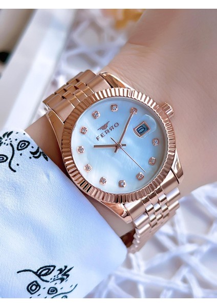 Rose Gold Renk 3 Atm Suya Dayanıklı Çelik Kordon Özel Tasarım Kadın Kol Saati BMN.8A2112FE