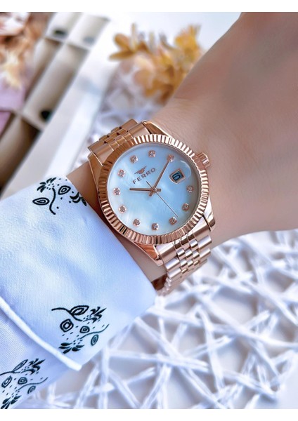 Rose Gold Renk 3 Atm Suya Dayanıklı Çelik Kordon Özel Tasarım Kadın Kol Saati BMN.8A2112FE fiyatları