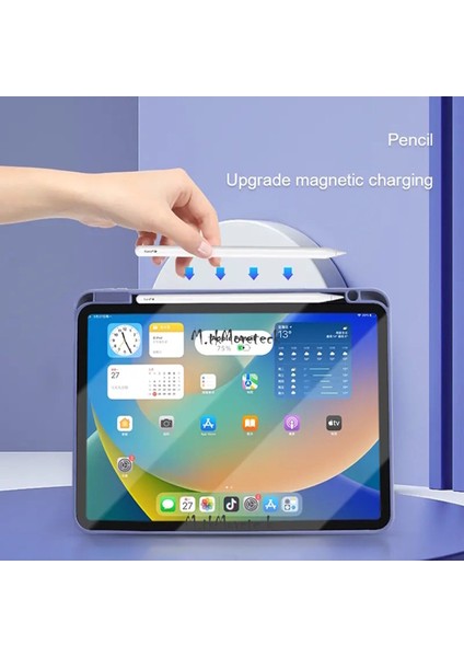 Ipad Pro 5. Nesil 11 Inç Uyumlu Tablet Kılıfı Kalem Bölmeli Standlı Yumuşak Silikon + Dokunmatik Kalem M4 Çip