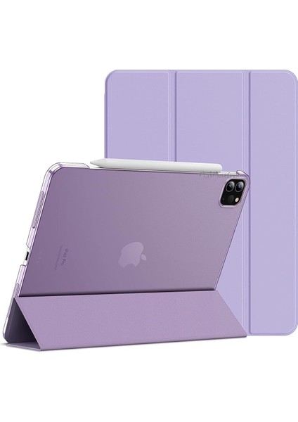 Apple Ipad Pro 11" Pro 5. Nesil 2024 Uyumlu Tablet Kılıf Akıllı Smart Uyku Modlu Standlı Şeffaf Kapaklı A2837 A3006