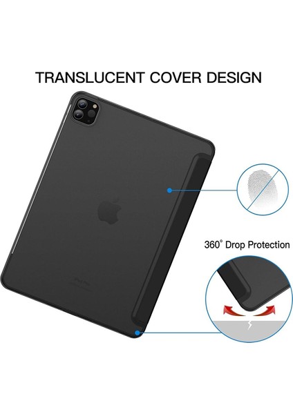 Apple Ipad Pro 11" Pro 5. Nesil 2024 Uyumlu Tablet Kılıf Akıllı Smart Uyku Modlu Standlı Şeffaf Kapaklı A2837 A3006 fiyatları