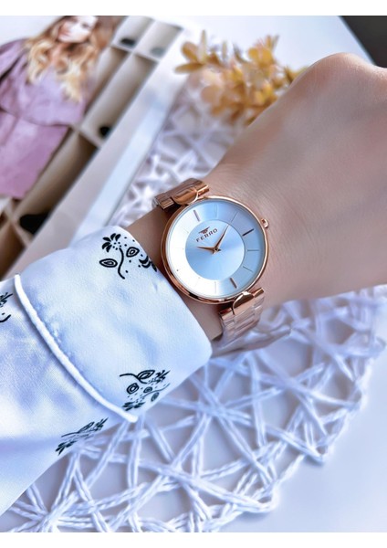 Rose Gold Renk 3 Atm Suya Dayanıklı Çelik Kordon Özel Tasarım Kadın Kol Saati BF21129AWT-C fiyatları