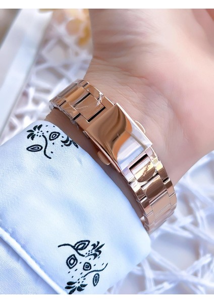 Rose Gold Renk 3 Atm Suya Dayanıklı Çelik Kordon Özel Tasarım Kadın Kol Saati BF21129AWT-C modelleri