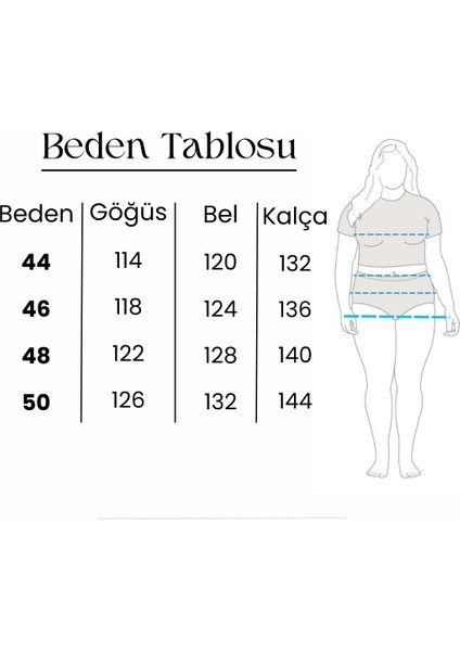 Even Plus Size Yakası Zincirli Yeşil Büyük Beden Elbise 46 Beden